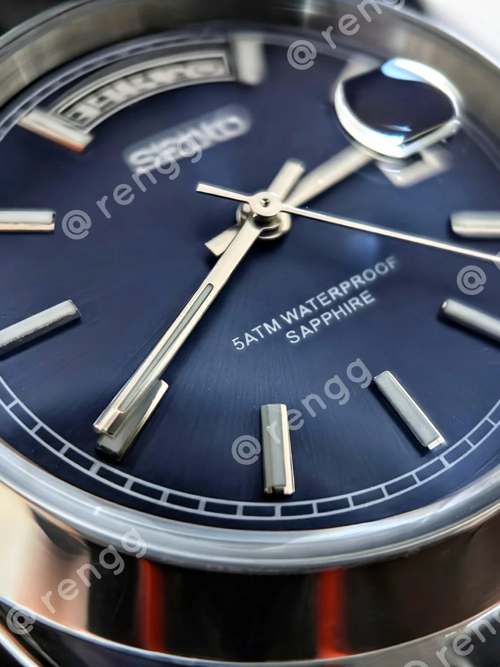 36mm Seiko Men's Stainless Steel Watch - Navy Dial Sapphire